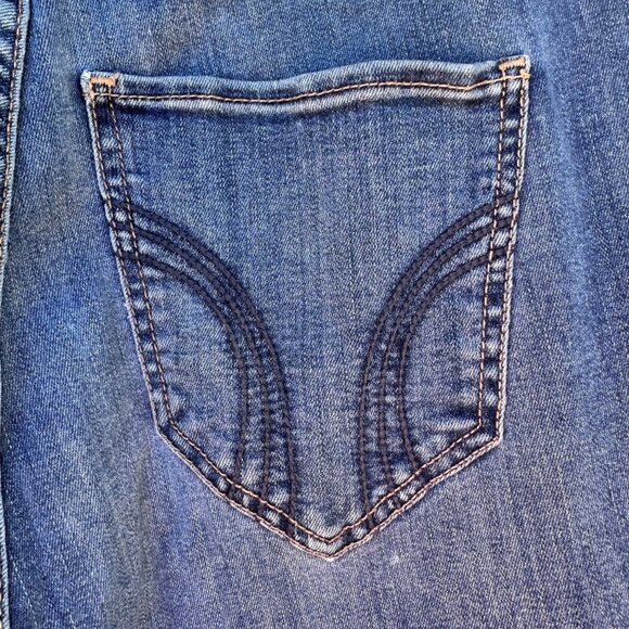 Hollister Curvy Ultra High-Rise Super Skinny Womens Ripped Blue Jeans W28 L30 Si - Picture 12 of 12